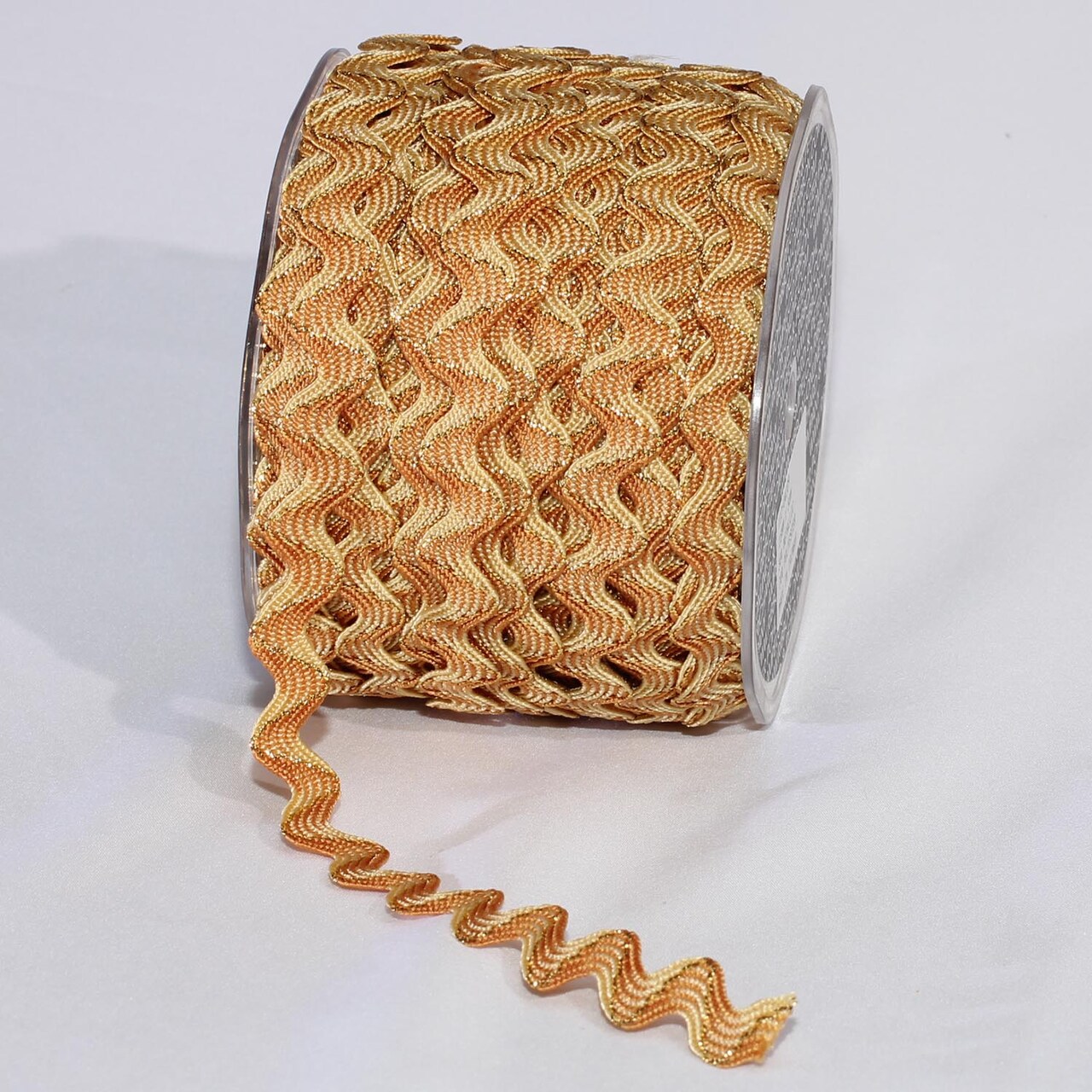 The Ribbon People Ivory and Gold Woven Edge Rick Rack Craft Ribbon 0.5" x 55 Yards